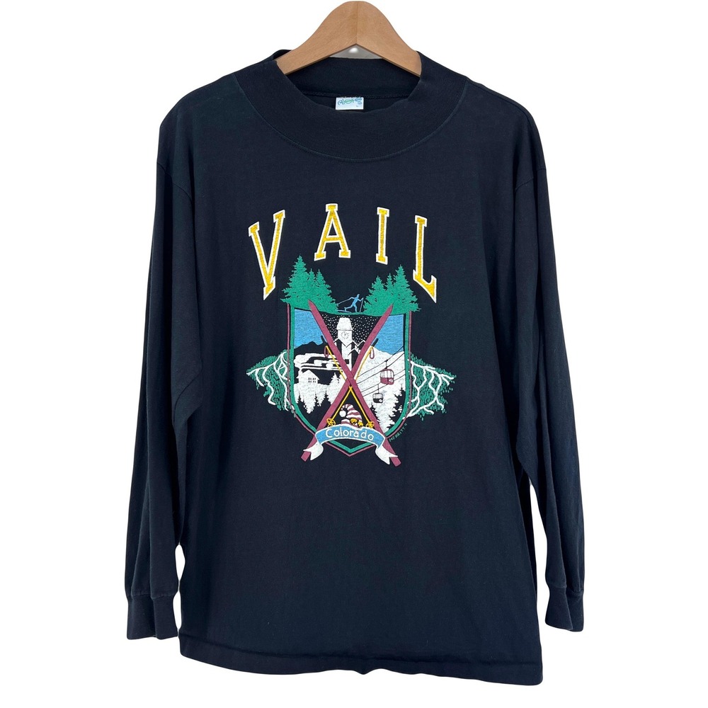 vintage 90s Vail ski resort shirt Colorado‎ souvenir long sleeve tee L